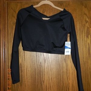 GTM Sportswear Black Long Sleeved Crop Top